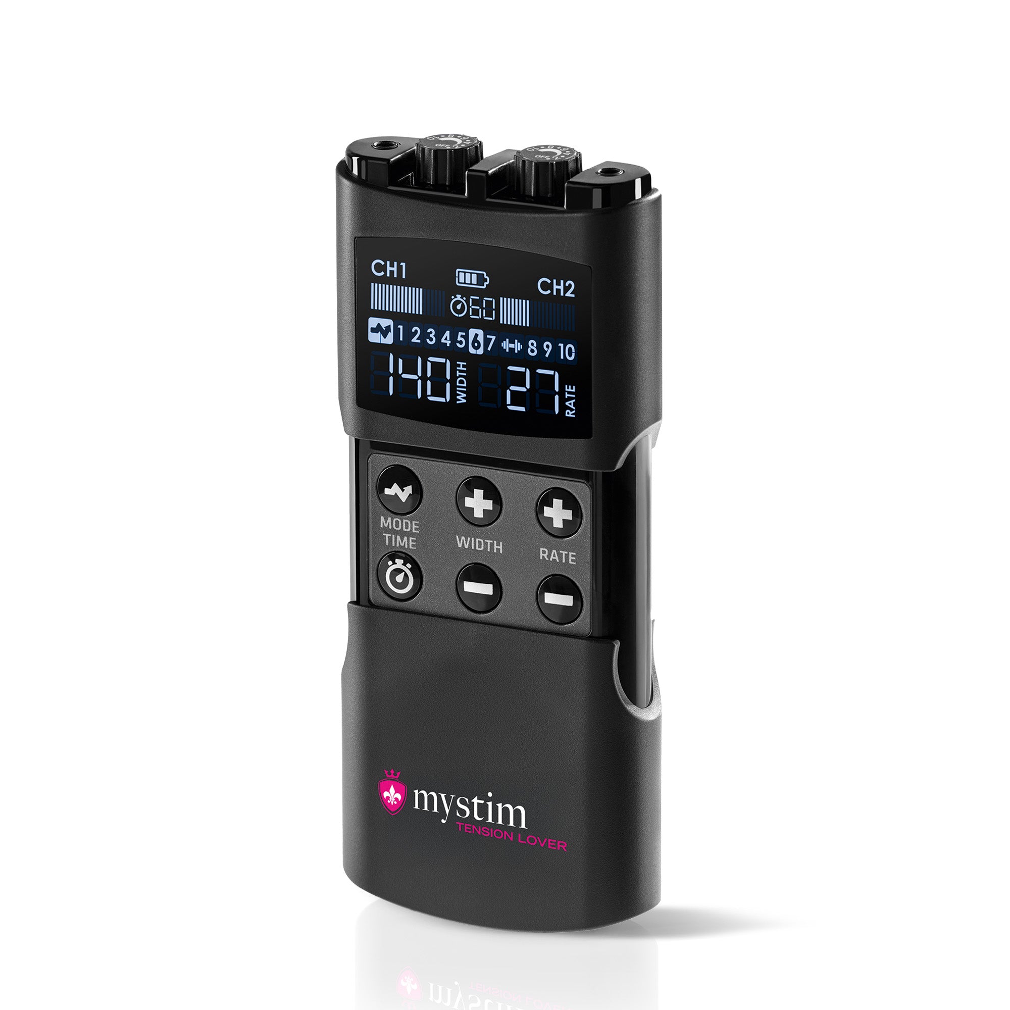 Mystim Tension Lover 2 - E-Stim Powerbox Elektrostimulation Seitenansicht offen