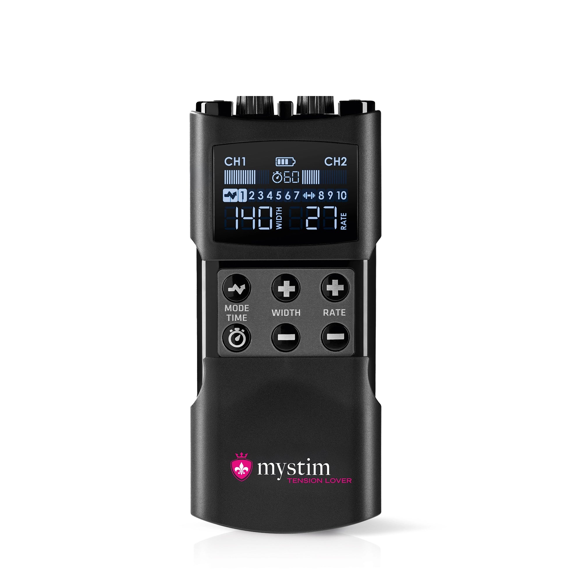 Mystim Tension Lover 2 - E-Stim Powerbox Elektrostimulation Frontansicht offen