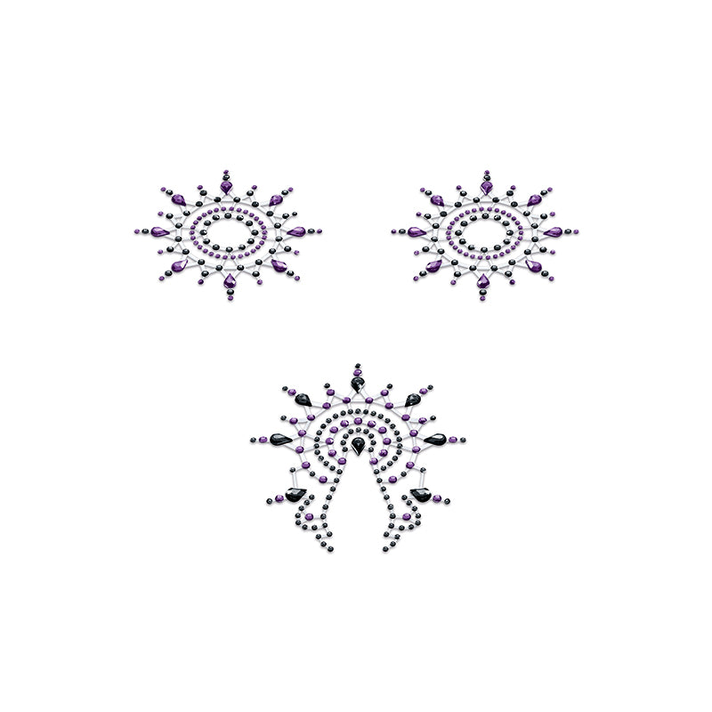 PJJ Bodysticker Glortia 3er Set lila schwarz Gruppenfoto