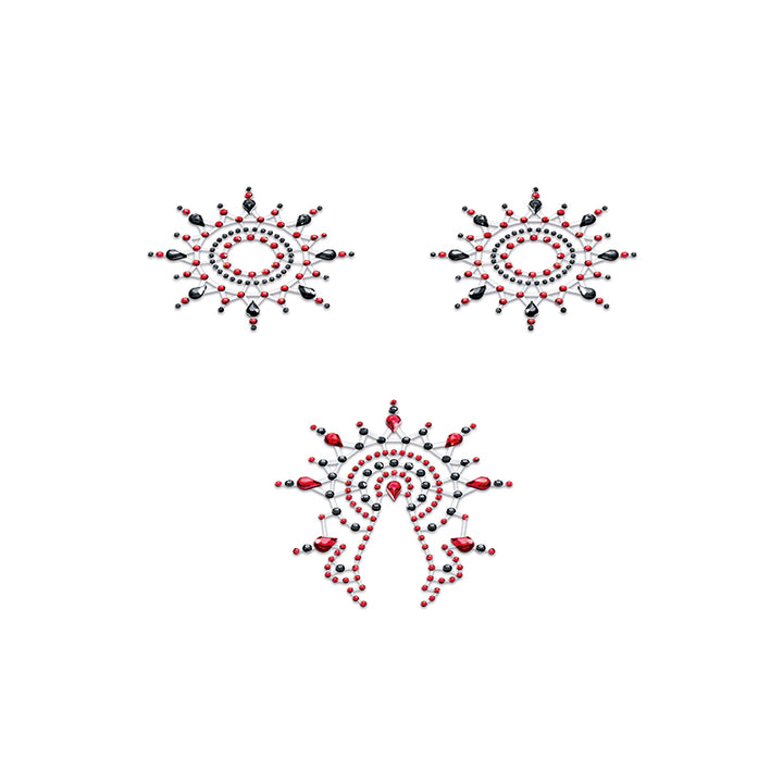 PJJ Bodysticker Gloria 3er Set rot schwarz Gruppenfoto