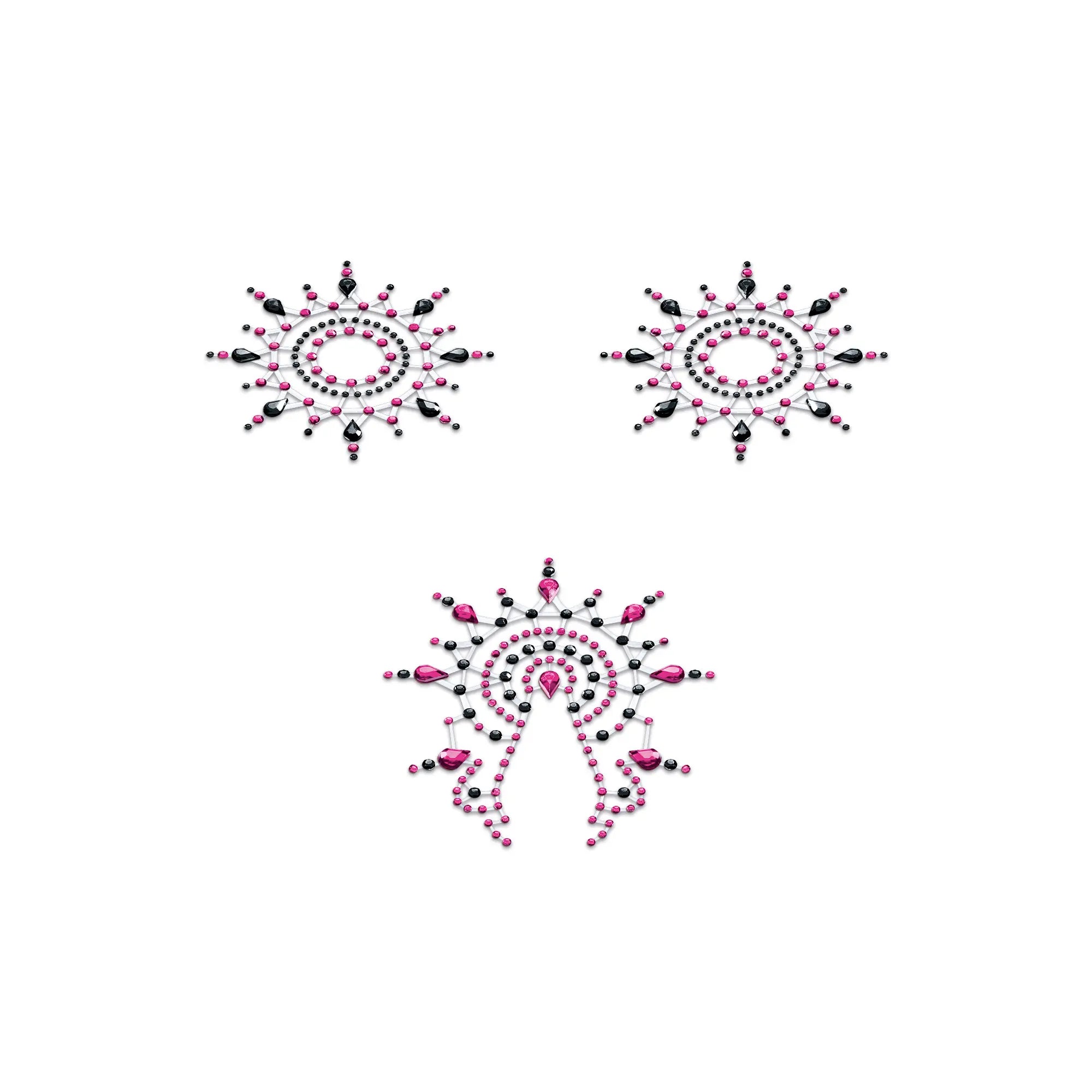 Mystim Gloria Bodysticker 3er Set – drei Sticker im Set in Schwarz/Pink