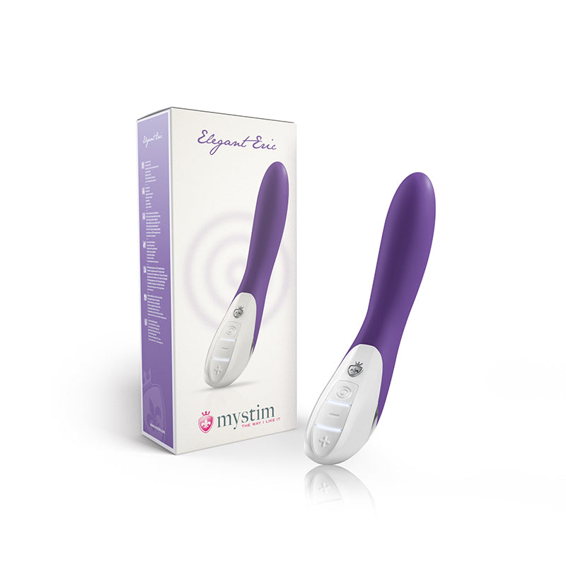 Mystim Elegant Eric – Deep Purple Vibrator aus Silikon, klassisch elegant (27 cm × Ø 3,5–3,8 cm)