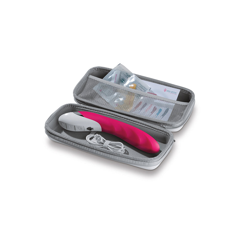 Mystim Sassy Simon – Darstellung aller Accessoires im Etui zur Aufbewahrung