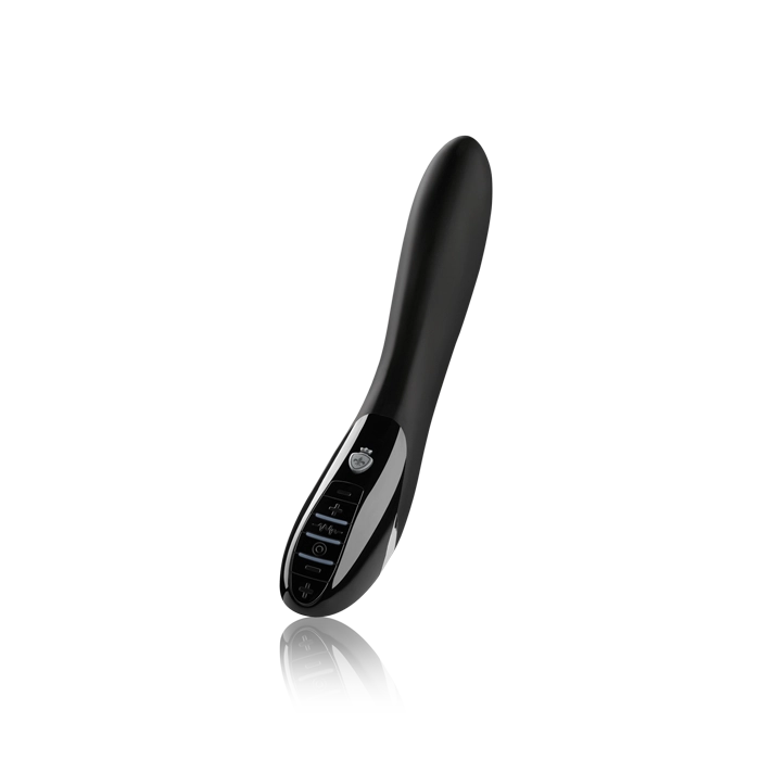 Mystim Electric Eric – Black Edition E-Stim Vibrator, geschwungene G-Spot-Form
