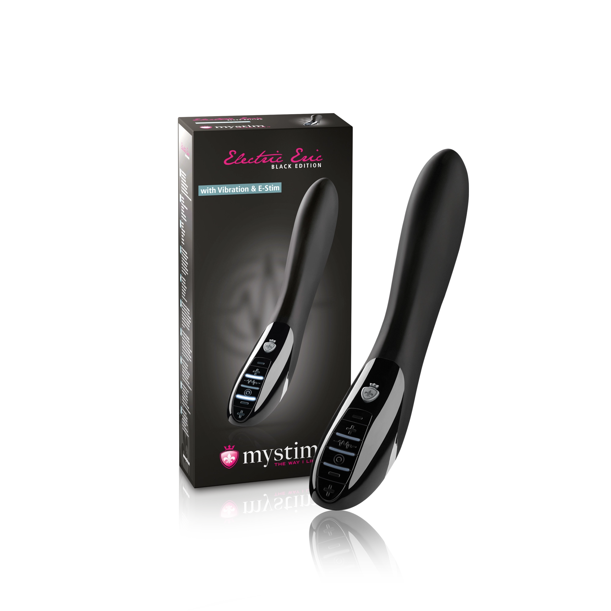 Mystim Electric Eric – Black Edition Vibrator mit Verpackung